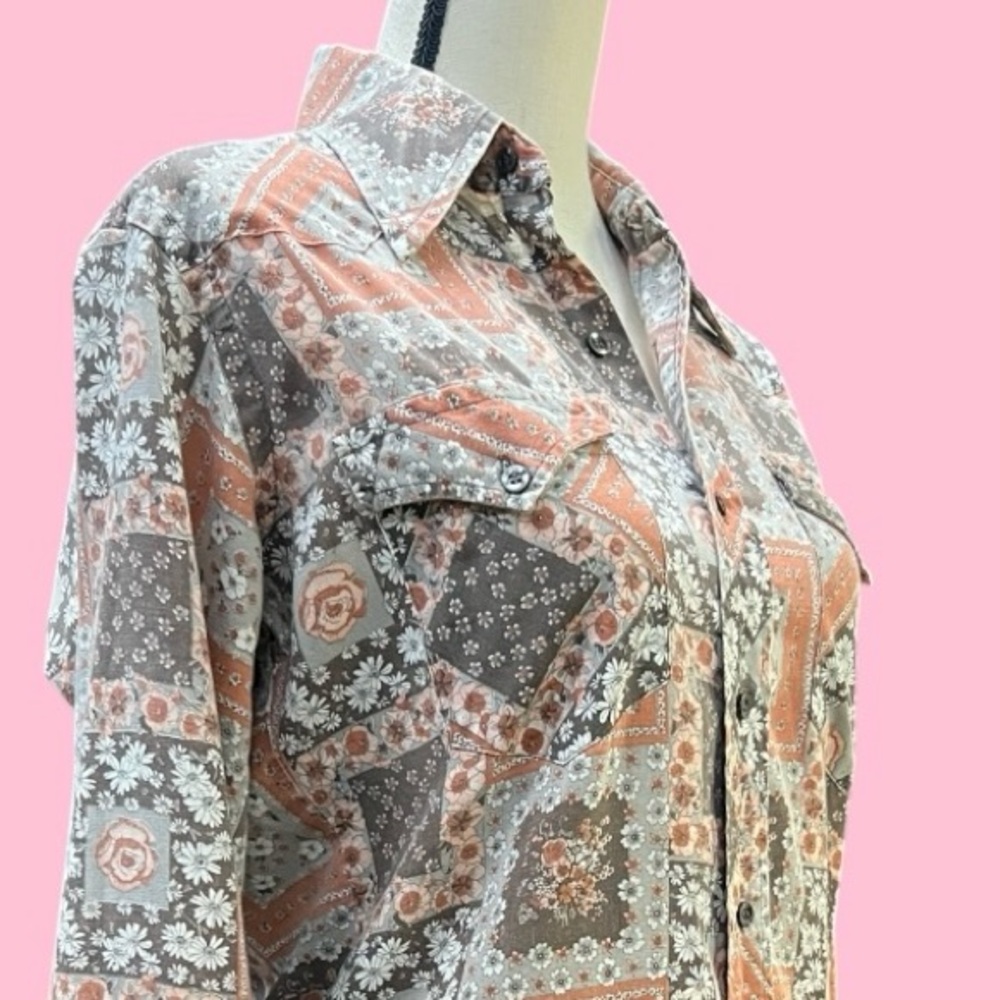 Vintage 70’s 80s Wrangler Patchwork Western Shirt